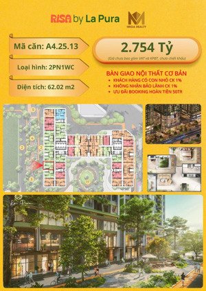 bán căn hộ 2pn, 1wc, 62,2m2 tại la pura, quốc lộ 13, bình hòa, thuận an, bình dương