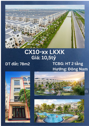 bán biệt thự liền kề xẻ khe cọ xanh 78m2 tại vinhomes ocean park 2, mặt tiền 6m giá 10,5 tỷ
