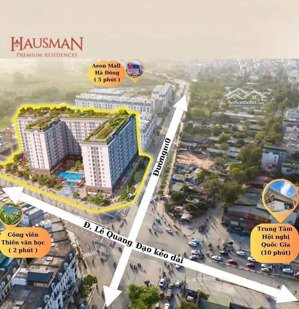 qũy căn hausman flc 2pn, 3pn giá thấp nhất tt, dưới 100tr, ngay lê quang đạo kéo dài cạnh aeon mall