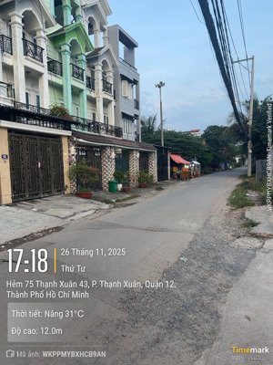 đất thổ cư mt kinh doanh thạnh xuân 43 - 69m2 (4,5x15) vuông vức giá 4,5 tỷ