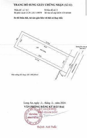 cần bán xưởng kcn đức hòa 3 long an dt 3030