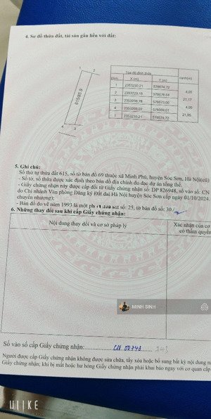 cần bán mảnh đất thanh trí - xã kim anh - tp hà nội, dt: 85.9m2 full thổ cư mt 4m hậu 4.05m