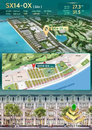 bán gấp biệt thự liền kề góc sx14-ox - vịnh tiên, vinhomes green paradise cần giờ