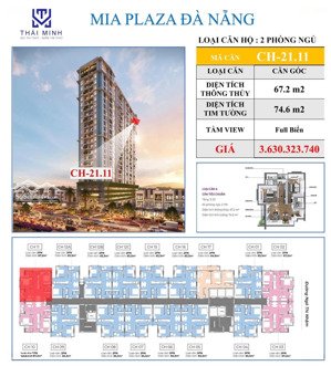 duy nhất 1 căn full view biển 2pn 2wc chung cư mia center point - giá cực tốt - thanh toán chỉ 30%