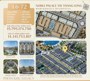 nhỉnh 14 tỷ căn 65m2 tại dự án noble palace tây thăng long