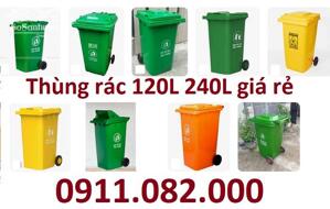 Bộ đôi thùng rác 120l và 240 lít giá rẻ tại cần thơ- thùng rác công cộng-lh 0911082000