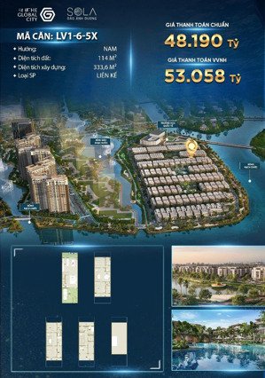 lk vườn sola hướng nam đối diện công viên nội khu, liền kề công viên ven sông, kênh đào nhạc nước