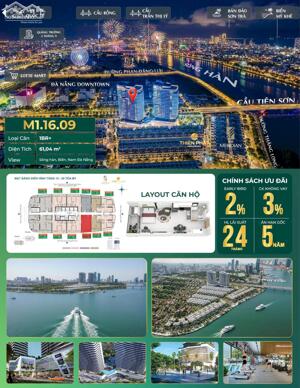  SIÊU PHẨM CĂN HỘ VIEW SÔNG HÀN – TRUNG TÂM ĐÀ NẴNG THE MERIDIAN ĐÀ NẴNG | MẶT TIỀN SÔNG – DOWNTOWN PHAN ĐĂNG LƯU Duy nhất 2 căn đẹp tầng cao – view đắt giá, dành cho khách hàng nhanh tay!