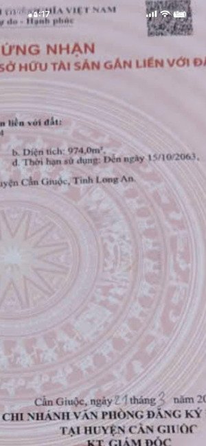 bán 974m2 đất vườn tại ấp tân điền, long thượng, cần giuộc, long an, 3,5 tỷ