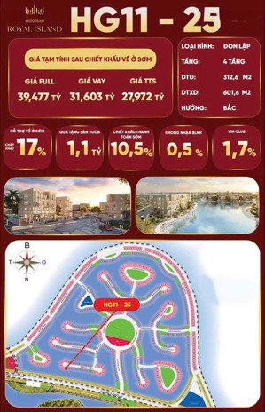 đơn lập 4 tầng giá tốt nhất phân khu hoàng gia