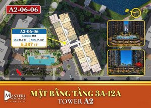 rẻ nhất căn 1pn tháp a2 masteri park place 6,3 tỷ view hồ bơi/ 1br - 6,3 tỷ