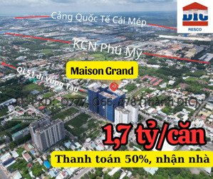 maison grand trung tâm kcn phú mỹ cảng qt cái mép. thanh toán 50% nhận nhà. cho thuê được giá tốt