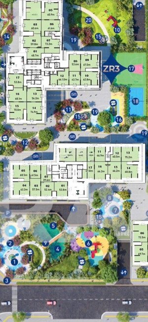 cho thuê căn góc 70m2 mạt đường đại dương toà zuric3