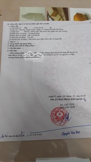 bán đất khu nhà cao tầng tại thạnh xuân 24, nay thuộc phường thới an