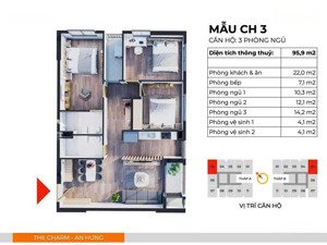 chính chủ bán nhanh cc the charm an hưng 96m2, 3pn góc đông nam, 8,4 tỷ có tl nhẹ