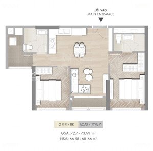 chính chủ cho thuê căn 2pn - 2wc - đầy đủ nội thất - tháp e2 - masteri centre point