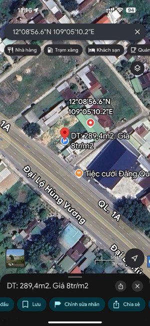 bán đất mặt tiền quốc lộ 1a - phù hợp mở nhà hàng kinh doanh - ngang 8m