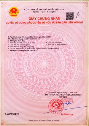 cần bán gấp đất ninh an 2081,7m2 quy hoạch 2 mặt tiền đường lớn có sẵn 1000m2 thổ cư