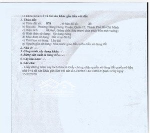 bán gấp đất đẹp shr 4x17m đường 10m 1/nguyễn văn quá quận 12 vị trí: khu phân lô đẹp