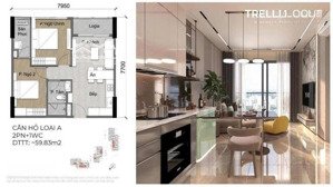 bán căn hộ trellia cove mizuki park | 60m² | giá 3,960 tỷ