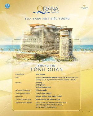 mở bán toà căn hộ khách sạn oriana complex - the maris vũng tàu, thanh toán chỉ từ 3,8 triệu/tháng