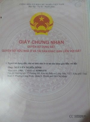 bán đất 65m2 kdc việt nhân cầu lấp, nằm trên đường lò lu, trường thạnh, thủ đức