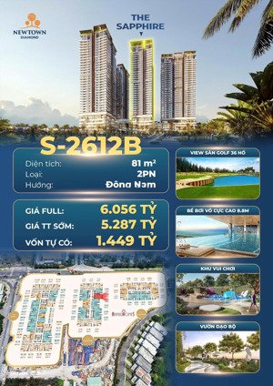 căn độc quyền duy nhất tại trục 12b . view sân golf và biển cực đẹp + tầng cao nhưng giá tốt