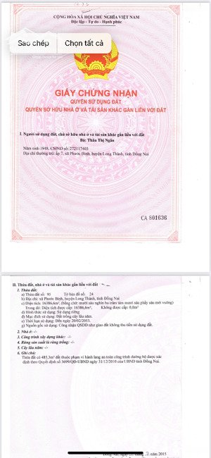 tôi cần bán gấp lô đất 16.387m2 giá 11tr/m2. long thành, xã phước bình, đồng nai