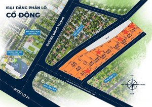 bán đất dt 103.2m full thổ cư tại đồng trạng cổ đông 2 mặt tiền đường rộng