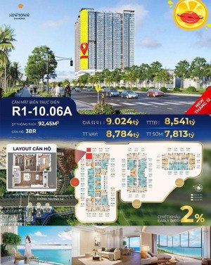 căn hộ biển 3 phòng ngủ, sở hữu lâu dài ký ngay hợp đồng mua bán