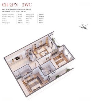 chốt nhanh 2,45 tỷ căn 2pn2vs -vic grand square việt trì