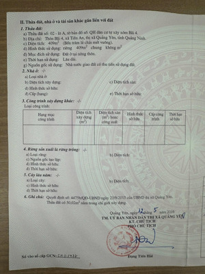 bán đất thổ cư tại thôn bãi 4, tiền an, quảng yên, quảng ninh, 8,3 tỷ, 409m2 hàng hiếm giá tốt