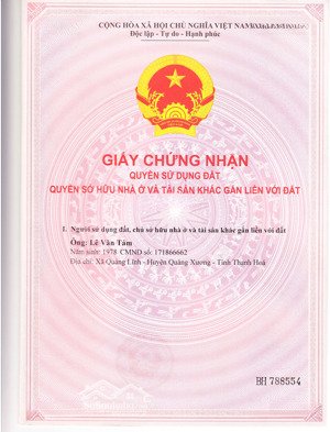 bán đất nền 1000m2 tại quốc lộ 1a, tiên trang, quảng xương, thanh hóa, giá tốt, uy tín