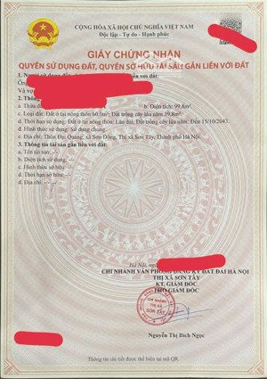 tôi chính chủ bán 100m2 đất sơn đông, đường thông, ô tô tránh, trong khu dân cư