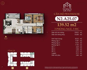 mở bán penthouse tầng 25 maison grand phú mỹ. độc bản giới thượng lưu. từ 40tr/m2. lh 