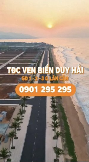 đất tdc ven biển 3 duy hải, (duy xuyên, quảng nam) đà nẵng bán lô diện tích 150m2