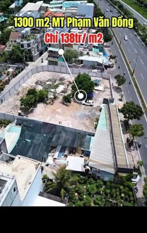 siêu vị trí góc 3 mặt tiền phạm văn đồng tp thủ đức - dt: 35x38m xây 2 hầm 14 lầu giá 179 tỷ