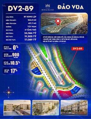 dv2-89 biệt thự song lập rẻ nhất khu đảo vua, gần vincom, cực đẹp view trước mặt rộng thoáng