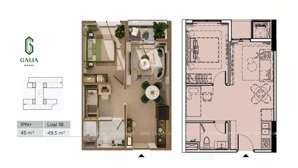 chính chủ cần tiền bán lại căn hộ galia g19.01, 4,545 tỷ, 45m2. lh 