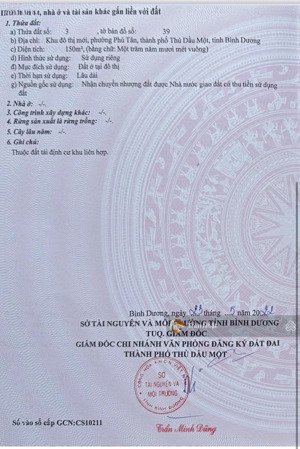 chính chủ cần bán gấp lô đất mặt tiền đường huỳnh văn luỹ ( tl7 ) khu đô thị mới phú tân giá rẻ