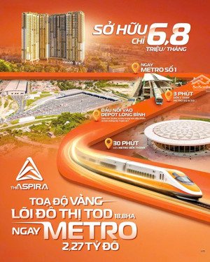còn duy nhất 2 slot ck từ chủ đầu tư! chỉ 6 tr/th sở hữu ngay căn hộ the aspira sát ga metro