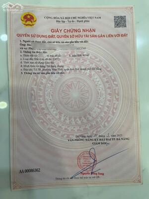 Chính chủ bán đất mặt tiền 10m5 Trần Nhân Tông , Phường Sơn Trà ( Gần Siêu Thị Copmart ) ⭐⭐⭐⭐