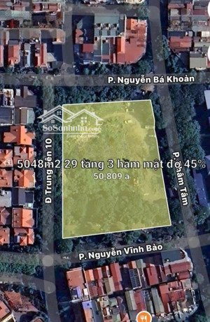 bán dự án kđt trung yên 2 mặt phố nguyễn vĩnh bảo và phố nguyễn bá khoản 5048m2, gpxd 33 tầng