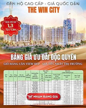bán căn hộ the win city, 1,905 tỷ, 65,6m2, 2pn, 2wc, nội thất gỗ an cường giáp ranh tp. hồ chí minh