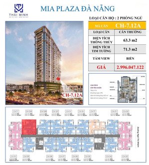 hot 1 căn duy nhất 2pn 2wc view biển chung cư mia center point đà năng chỉ 2,9tỉ - số lượng có hạn