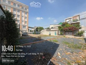 đất hẻm 1 sẹt phạm văn đồng, ngang 6m, gpxd 5 tầng, gần tttm gigamall, cao đẳng vinatex