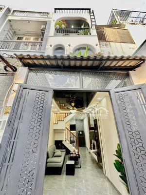 bán nhà gò vấp 1 trệt 2 lầu, 4pn nở hậu tặng full nội thất