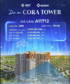 căn góc 3 phòng ngủ a1.17.20 , siêu hiếm dự án cora tower, hướng đông nam, view pháo hoa và sông