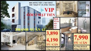 thạnh xuân 40- góc 2mt - vip -3,890 tỷ + 4 ty 190