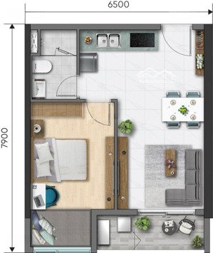 bán nhanh căn 1pn 48m2 d- aqua tầng đẹp giá chỉ 3,380 tỷ allin chung cư q8